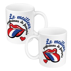 Kubek 330 ml kolorowy dla nauczyciela języka francuskiego.