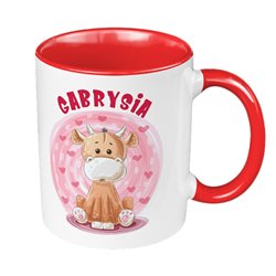 Kubek 330 ml kolorowy "Krówka"- podaj imię dziecka.