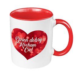 Kubek 330 ml "Dzień dobry kocham Cię"- różne kolory.