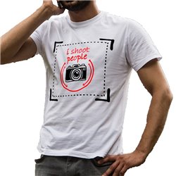 Koszulka dla Fotografa - "I shoot people" - wzór z klatką... 2