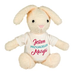 Królik z okazji narodzin dziecka - Jestem przyjacielem...- personalizacja- 28cm. 2