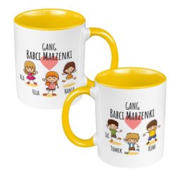 Kubek 330 ml kolorowy dla Babci "Gang Babci" z imionami.