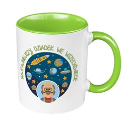 Kubek 330 ml kolorowy dla dziadka "Najfajniejszy dziadek we wszechświecie" .