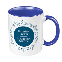 Kubek 330 ml kolorowy dla dziadka "Dziadek skarbnica wiedzy". 2