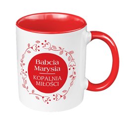 Kubek 330 ml kolorowy dla babci "Babcia kopalnia miłości".