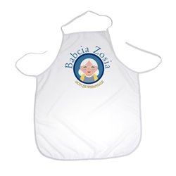 Fartuch (fartuszek) z nadrukiem na dzień babci "Babcia Zosia gotuje". 2