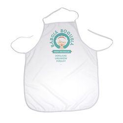Fartuch (fartuszek) z nadrukiem na dzień babci "Babcia nigdy nie żałuje". 2