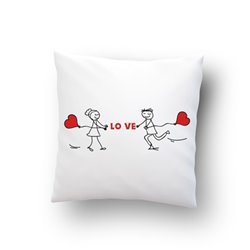 Poduszka na Walentynki ze zdjęciem i tekstem "Love".