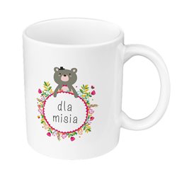 Kubek 330 ml kolorowy na Walentynki  "Dla Misia". 2