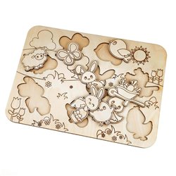 Układanka, puzzle ze sklejki- zestaw z farbami lub bez- idealny prezent z okazji Dnia Dziecka.