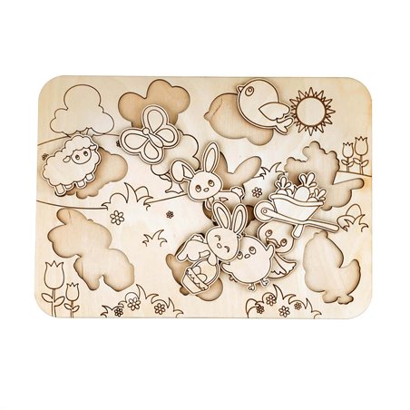 Układanka, puzzle ze sklejki- zestaw z farbami lub bez- idealny prezent z okazji Dnia Dziecka.