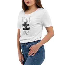 "Together we are complete" dla niej - koszulka biała damska z tekstem. 2