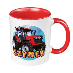 Kubek 330 ml kolorowy "Traktory"-wybierz wzór- z imieniem.