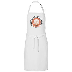 Fartuch biały z nadrukiem Mistrzyni Pierogów - zmień imię.