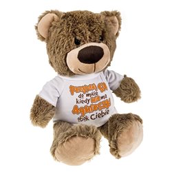 Miś brązowy z nadrukiem "Przytulaj się do mnie kiedy..."- super prezent z okazji Walentynek.. 2