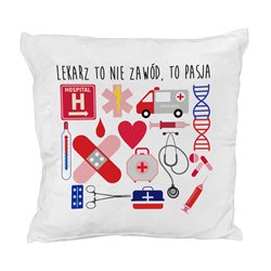 Pluszowa poduszka dla lekarza.