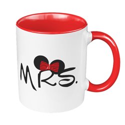 Kubek 330 ml kolorowy z napisem MRS (Minie) - prezent dla niej.
