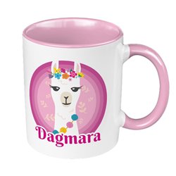 Kubek 330 ml kolorowy z nadrukiem "Lama".