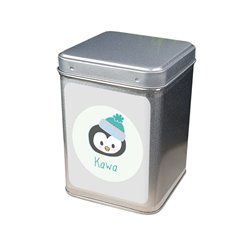 Puszka na kawę z pingwinkiem.