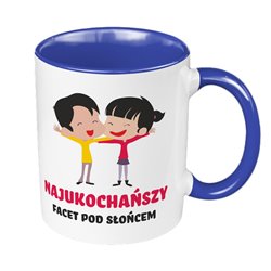 Kubek 330 ml kolorowy "Naujkochańszy facet pod słońcem".