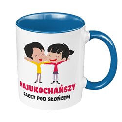 Kubek 330 ml kolorowy "Naujkochańszy facet pod słońcem". 2