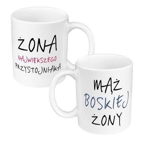 Zestaw Kubków 330 ml kolorowy dla pary "Mąż i żona"