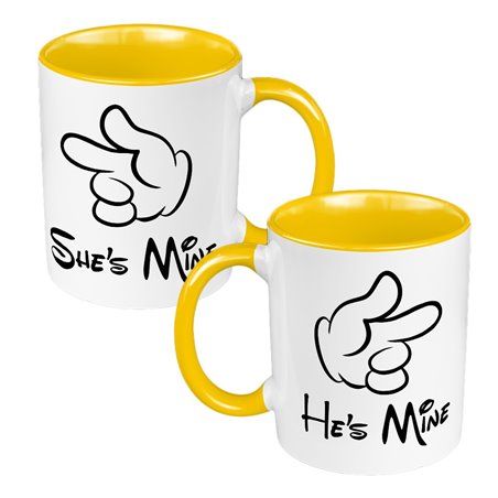 Zestaw Kubków 330 ml kolorowy dla pary " "He's/ She's Mine""
