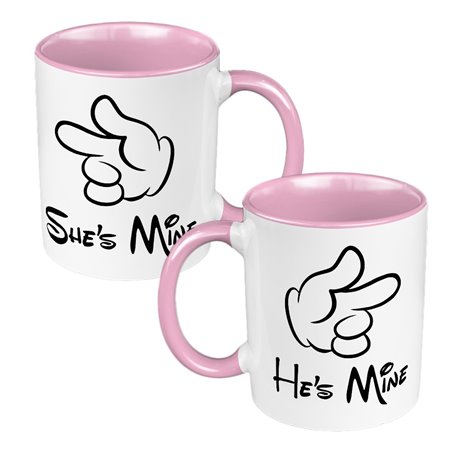 Zestaw Kubków 330 ml kolorowy dla pary " "He's/ She's Mine""