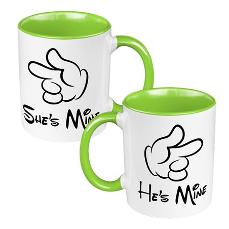 Zestaw Kubków 330 ml kolorowy dla pary " "He's/ She's Mine""