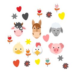 Naklejki dekoracyjne do pokoju dziecięcego "Farma - zwierzęta".