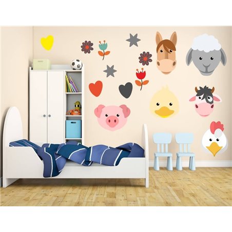 Naklejki dekoracyjne do pokoju dziecięcego "Farma - zwierzęta".