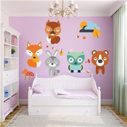 "Zwierzęta leśne" - naklejki dekoracyjne do pokoju dziecięcego. 2