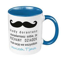 Kubek 330 ml kolorowy "Dziadek zawsze miał rację".
