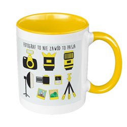 Kubek 330 ml kolorowy "Fotograf to nie zawód, to pasja".