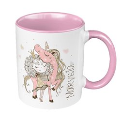 Kubek 330 ml kolorowy "Królewna z jednorożcem". 2