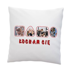 Poduszka "Kocham Cię Mamo" ze zdjęciami.