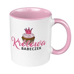 "Królowa Babeczek" - kubek 330 ml kolorowy- super prezent z okazji Dnia Kobiet.