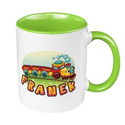"Pociąg" - kubek 330 ml kolorowy dla Twojego dziecka z imieniem.