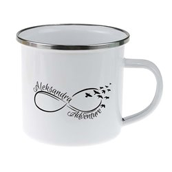 Kubek emaliowany dla miłośniczki przygód.