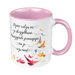"Skrzydła" - kubek 330 ml kolorowy- prezent z okazji Dnia Nauczyciela.