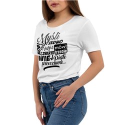 Koszulka unisex z napisem "Myśli jedno"- świetny prezent na urodziny.