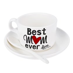 Filiżanka na dzień matki z napisem "Best Mom ever..." - personalizacja.