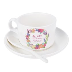 Filiżanka na dzień matki z napisem "Dla Ciebie kochana mamusiu".