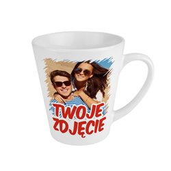 Kubek latte biały z Twoim zdjęciem, grafiką lub tekstem Klienta.
