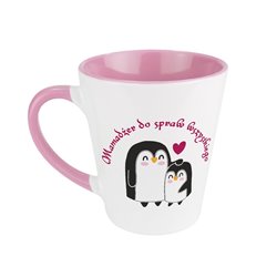Kubek latte kolorowy "Mamadżer do spraw wszystkiego"- pingwinki.