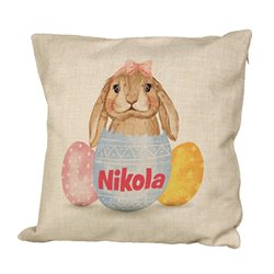Poduszka lniana "Wielkanocny królik" - różne wzory. 2