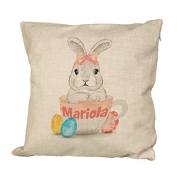Poduszka lniana "Wielkanocny królik" - różne wzory. 2
