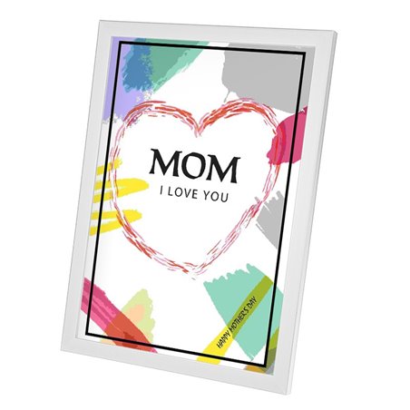 Plakat w ramie lub bez ramy - "Mom I love You"- świetny prezent z okazji Dnia Matki.