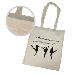 Torba ekologiczna bawełniana z długimi uszami dla tancerki lub tancerza- idealna na zajęcia taneczne.