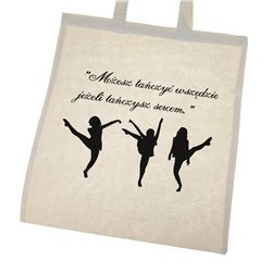 Torba ekologiczna bawełniana z długimi uszami dla tancerki lub tancerza- idealna na zajęcia taneczne. 2